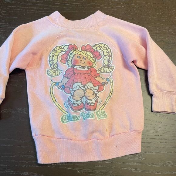 1980’s Little Girl Cabbage Patch Pink Sweatshirt Custom “Rachel” Iron On - Picture 1 of 15